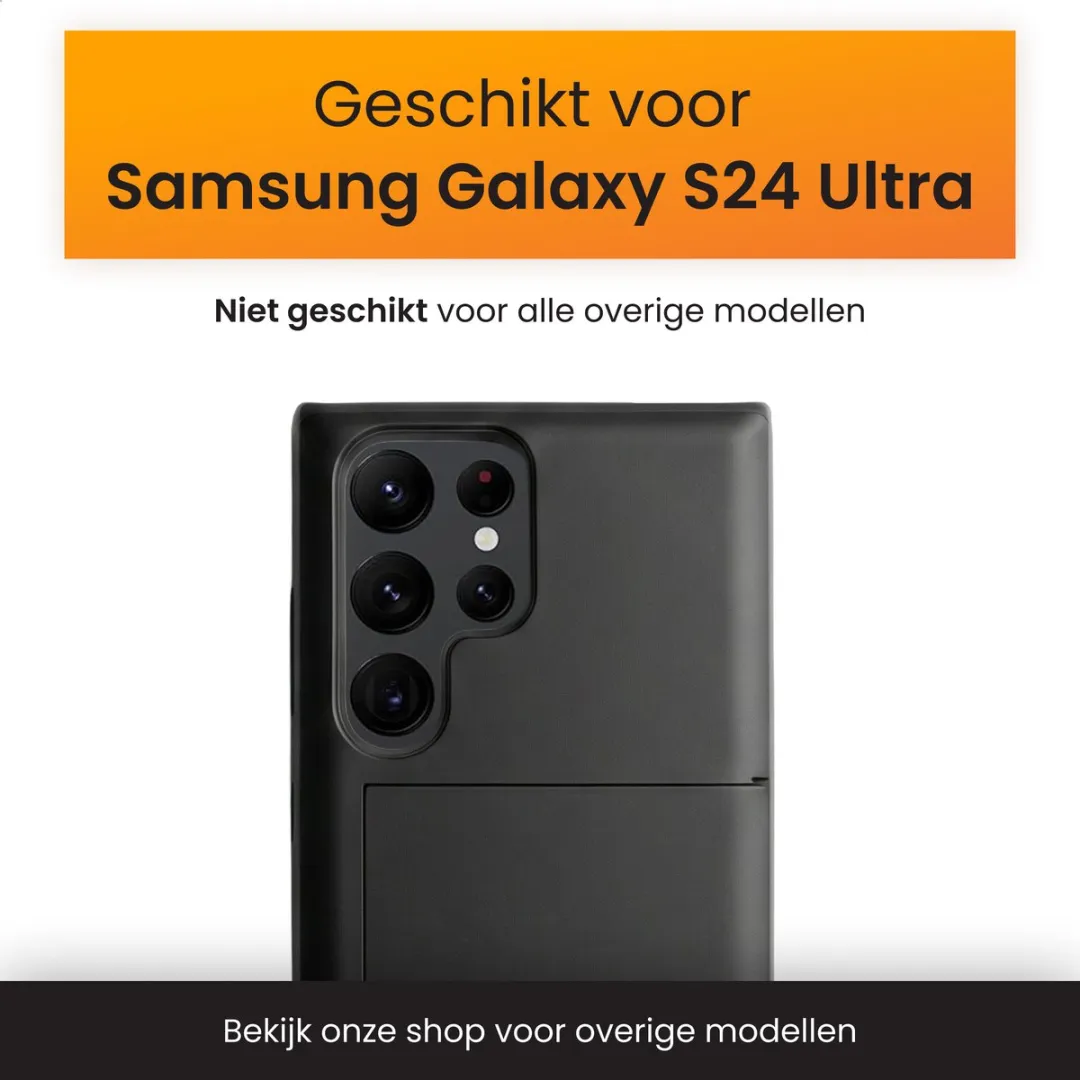 R2B Utrecht Telefoonhoesje Samsung Galaxy S24 Ultra - 3 Pasjes - Zwart