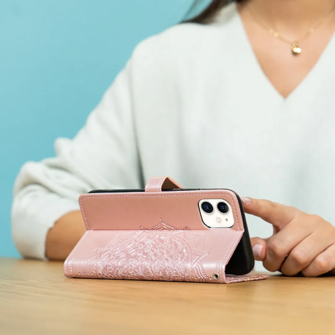 imoshion Hoesje - Geschikt voor Oppo A74 (4G) - Mandala Bookcase - Rosé Goud