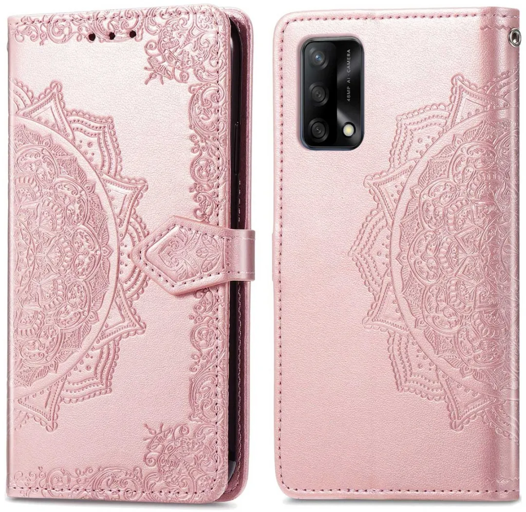 imoshion Hoesje - Geschikt voor Oppo A74 (4G) - Mandala Bookcase - Rosé Goud