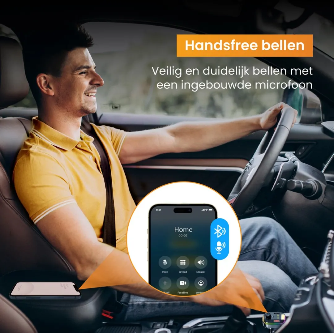 R2B Bluetooth Transmitter Auto - FM-zender & Ontvanger - USB C/A & Micro SD