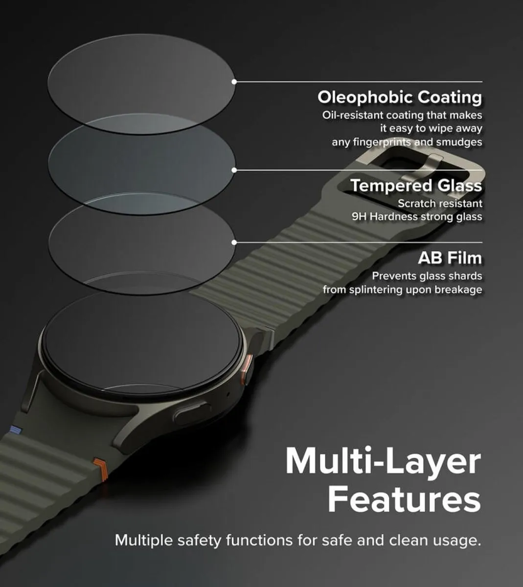 Ringke Slim+ Glass Hoesje Galaxy Watch 7 44mm - Transparant