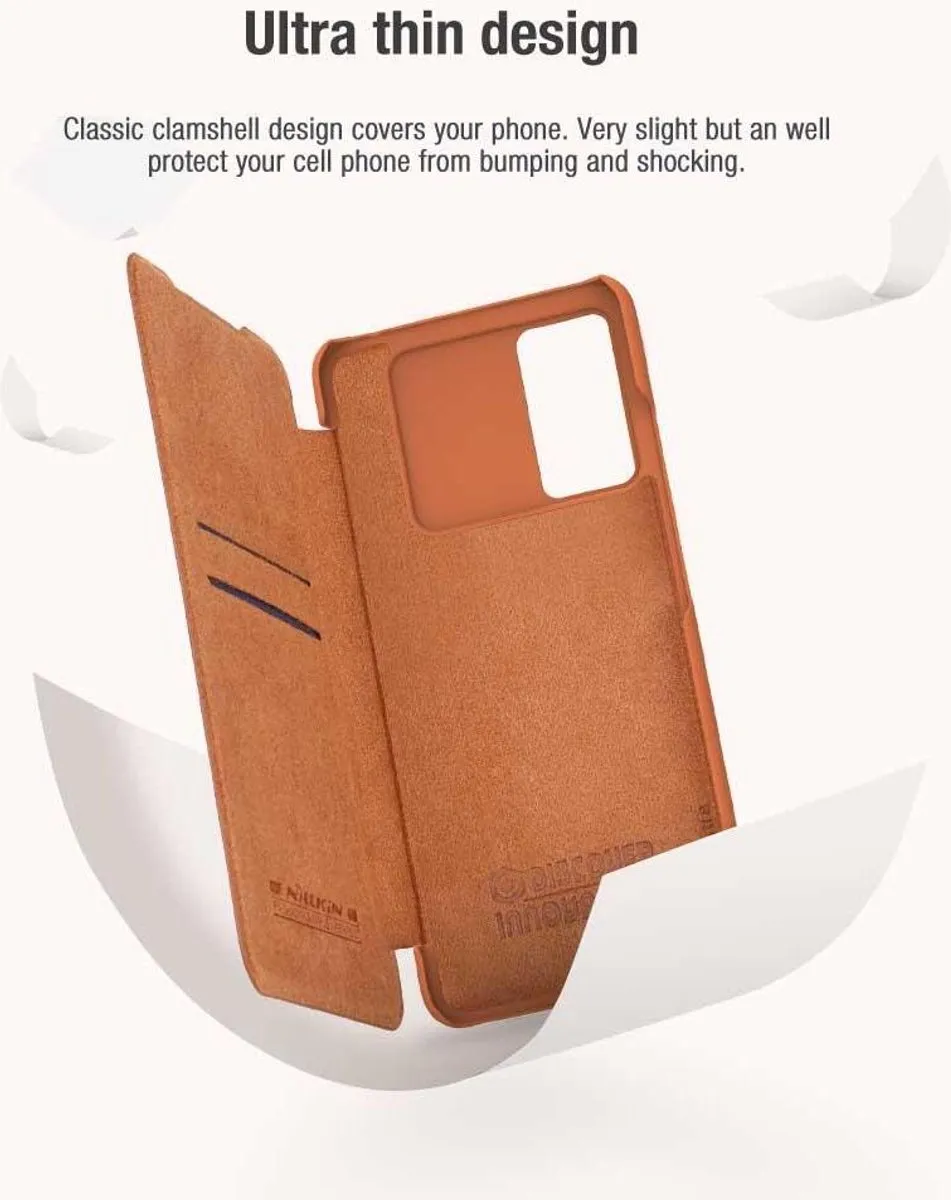 Nillkin Qin Pro Hoesje Xiaomi Redmi Note 11 Pro 5G - Bruin - afbeelding 6 van 6