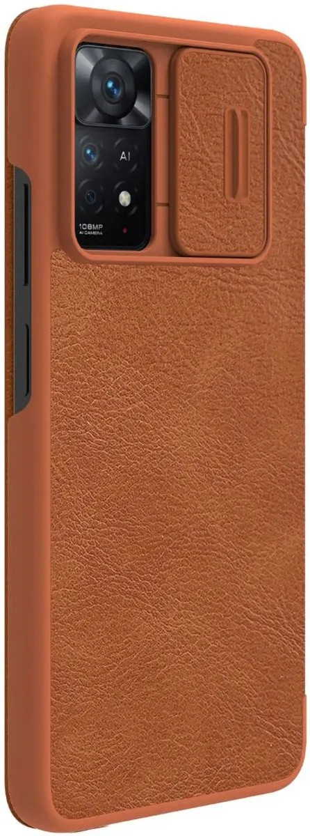 Nillkin Qin Pro Hoesje Xiaomi Redmi Note 11 Pro 5G - Bruin