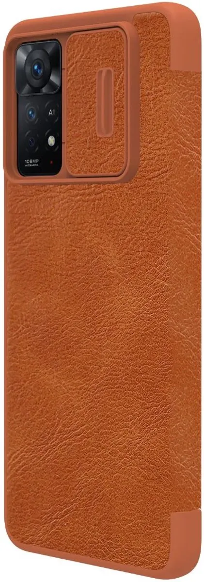 Nillkin Qin Pro Hoesje Xiaomi Redmi Note 11 Pro 5G - Bruin