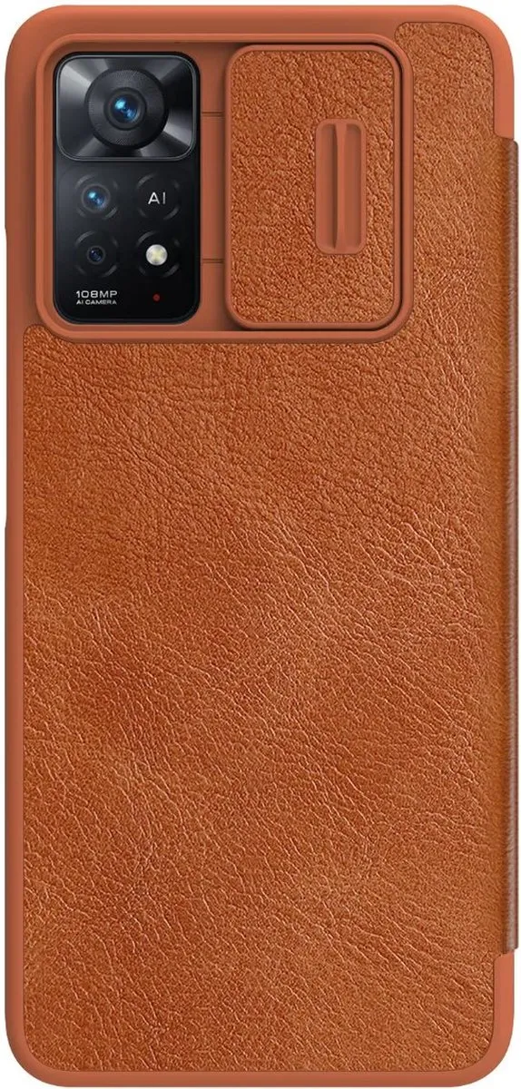 Nillkin Qin Pro Hoesje Xiaomi Redmi Note 11 Pro 5G - Bruin