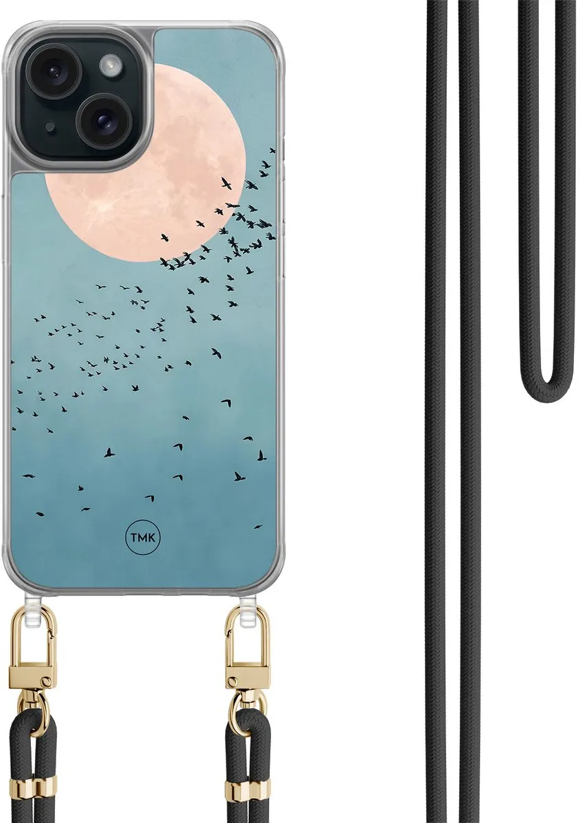 Casevibes Telefoonhoesje iPhone 15 Moon Birds Blauw CV/A/i15/C/001