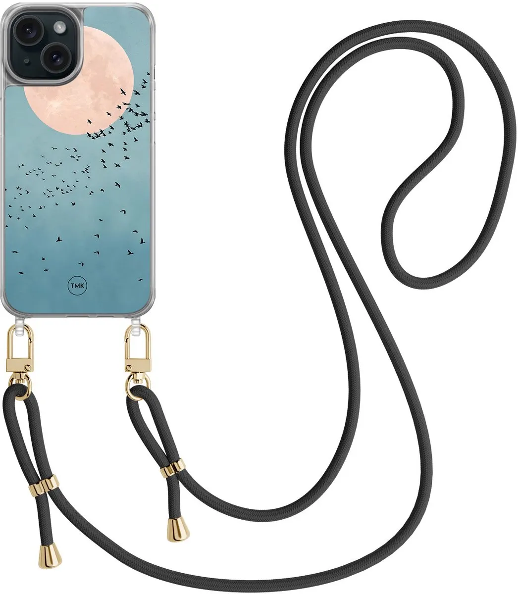 Casevibes Telefoonhoesje iPhone 15 Moon Birds Blauw CV/A/i15/C/001