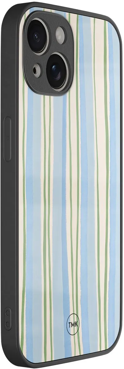 Casevibes iPhone 13 Hoesje - Blauw met Pastelstrepen