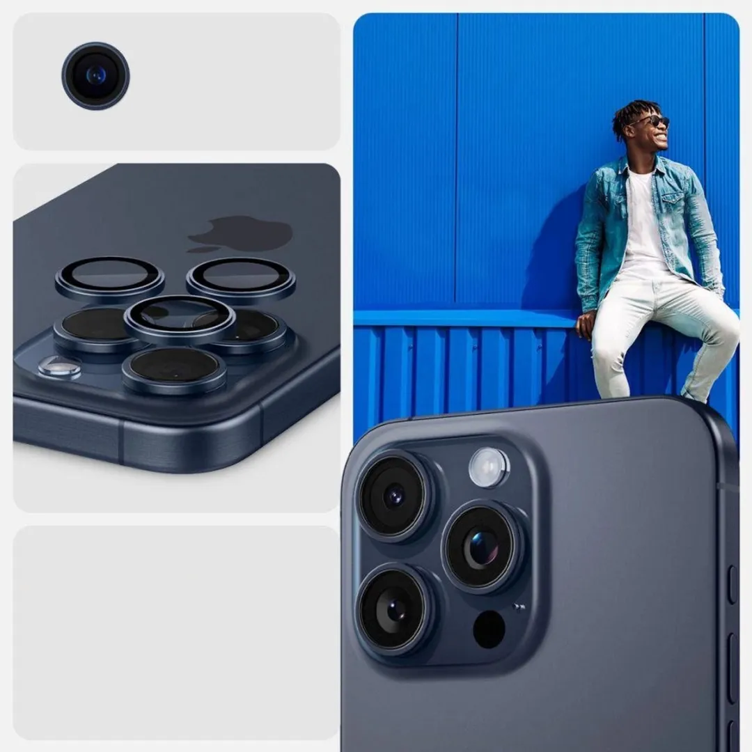 Spigen GlasTR EZ Fit Optik Pro AGL07164 Camera Lens Protector - 2 Stuks - Titanium Blauw - afbeelding 6 van 6