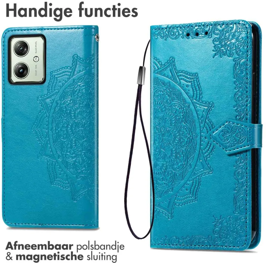 Imoshion Moto G54 Mandala Bookcase Hoesje - Turquoise