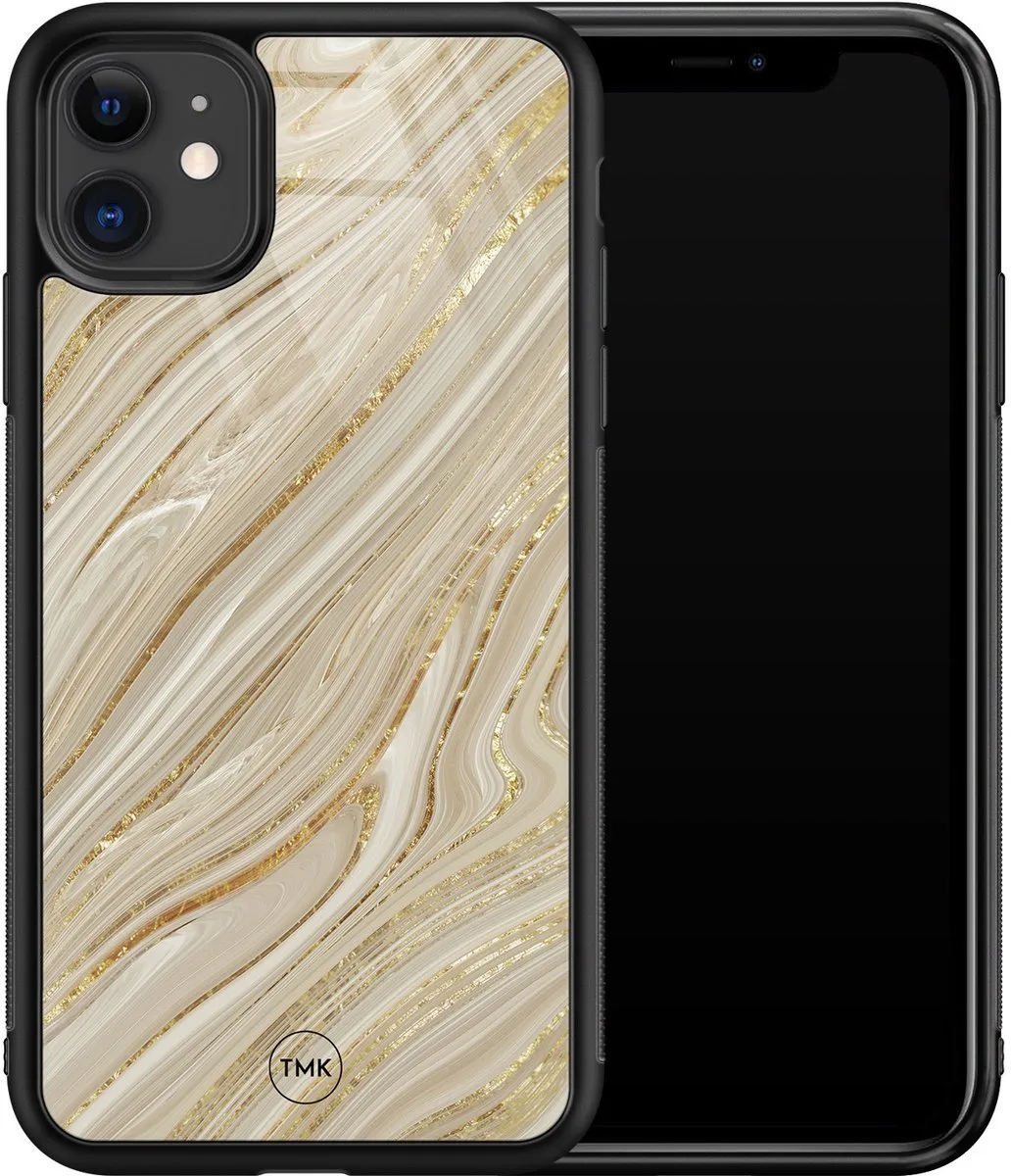 Casevibes iPhone 11 Hoesje Golden Marble - Goud