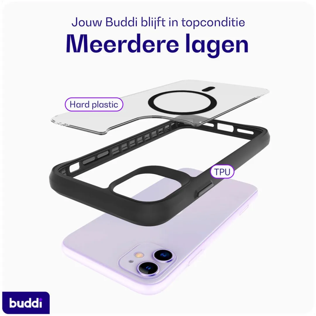 Buddi Hybrid Hoesje iPhone 11 - MagSafe - Matte Zwart