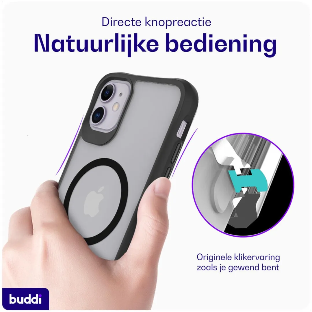 Buddi Hybrid Hoesje iPhone 11 - MagSafe - Matte Zwart