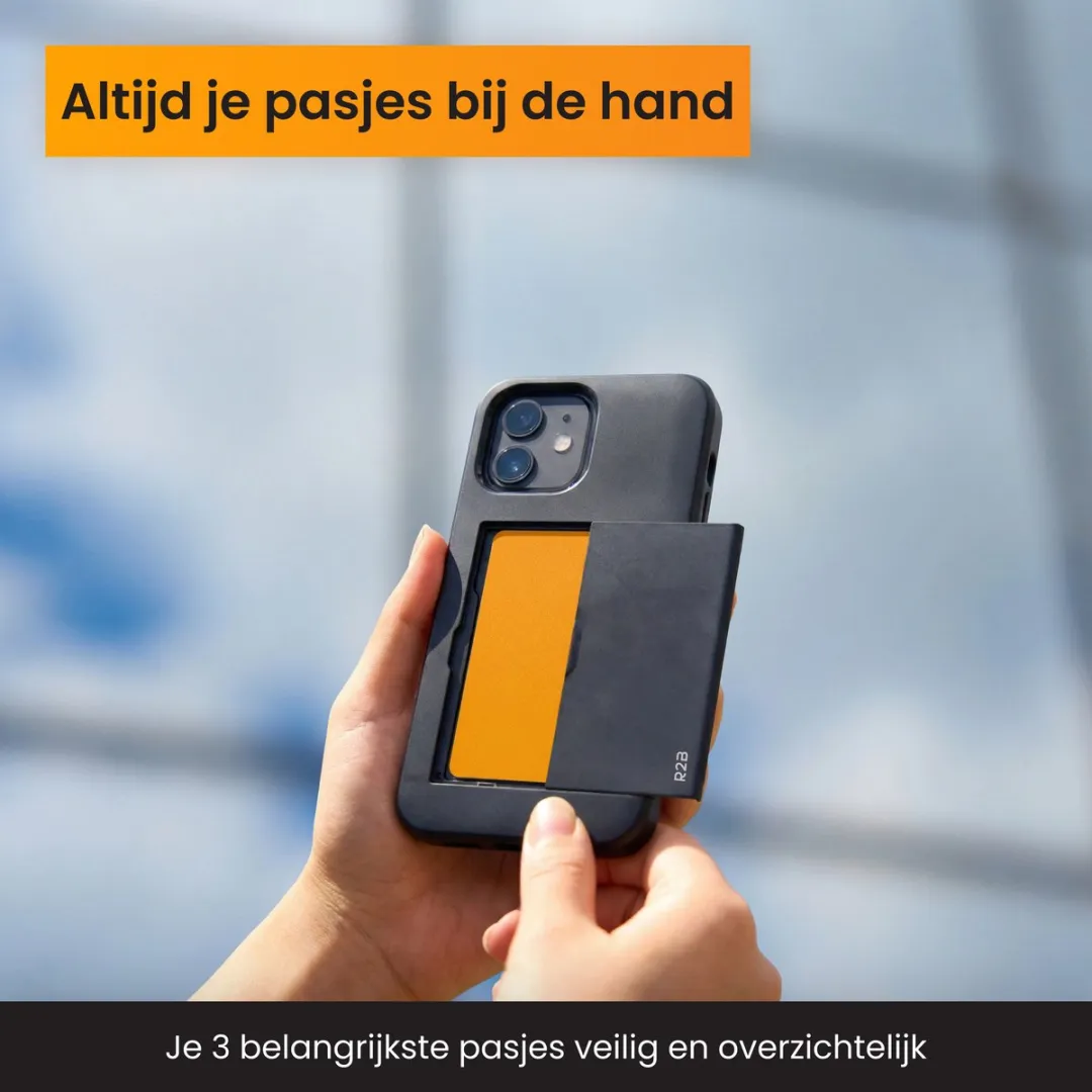 R2B Utrecht iPhone 12 Mini Hoesje - 3 Pasjes - Zwart