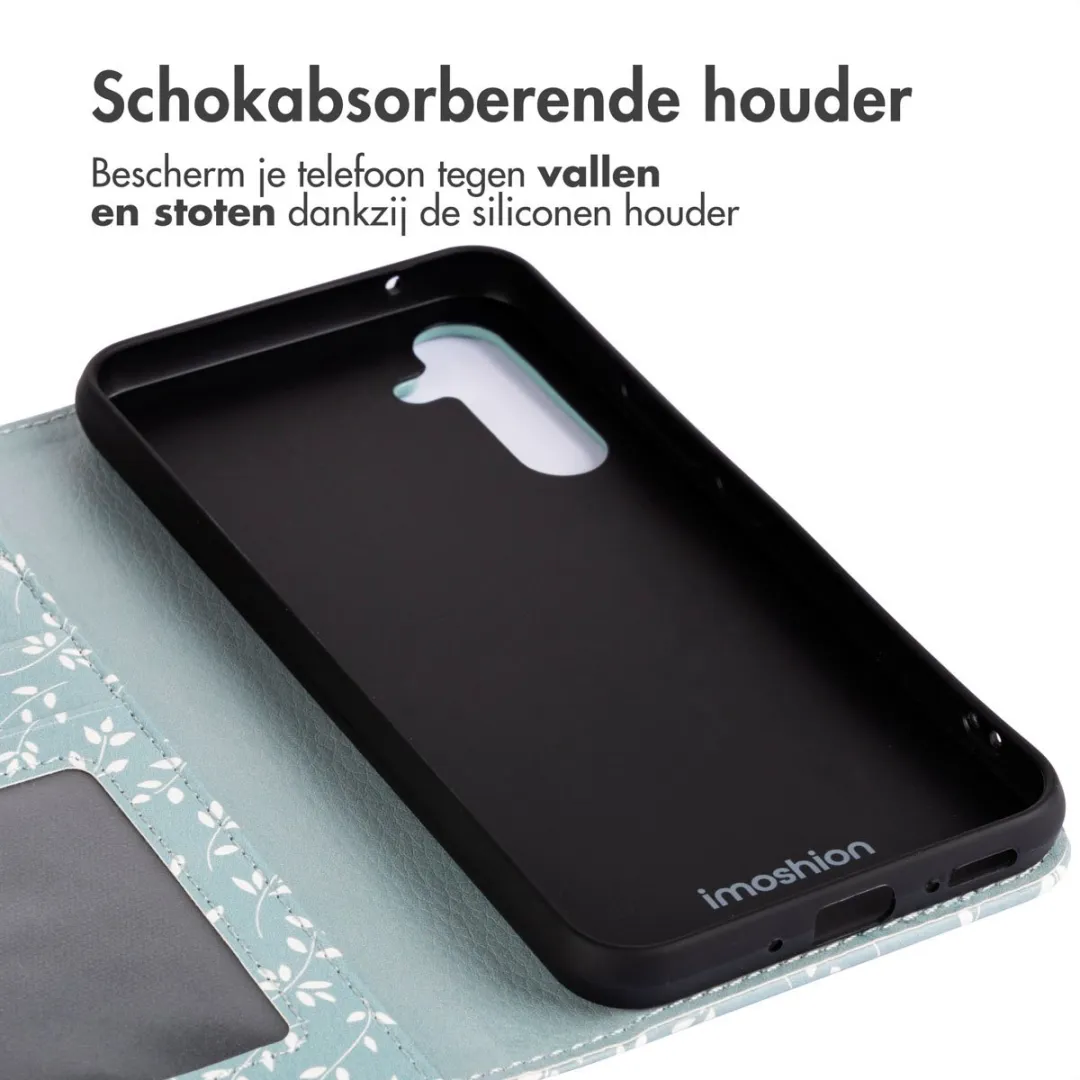 imoshion Hoesje Samsung Galaxy A54 Smoke Green Flowers - 3 Pasjes - afbeelding 3 van 5