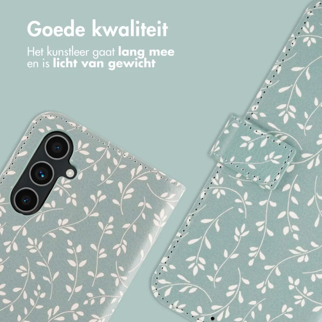 imoshion Hoesje Samsung Galaxy A54 Smoke Green Flowers - 3 Pasjes - afbeelding 2 van 5