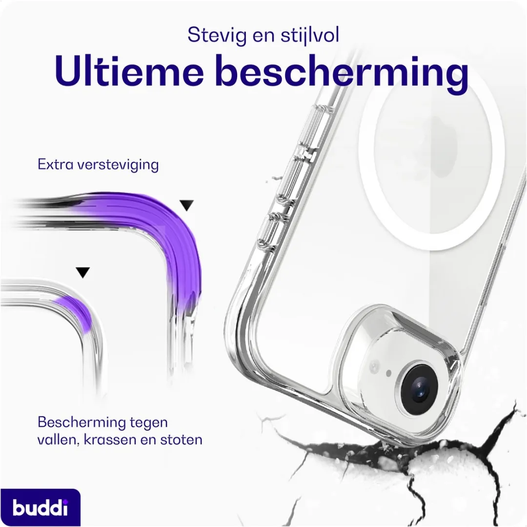 Buddi Core Hoesje iPhone 16/17 - MagSafe - Transparant