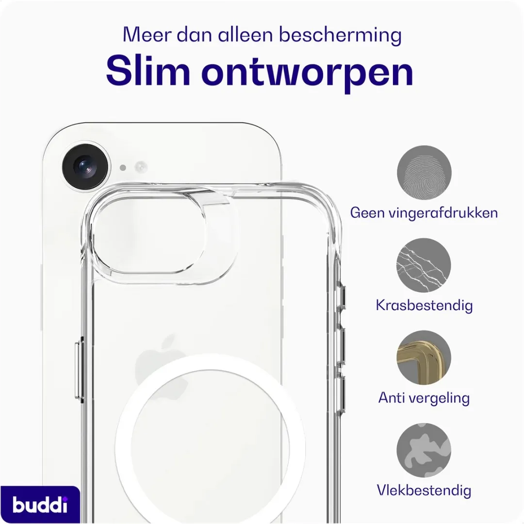 Buddi Core Hoesje iPhone 16/17 - MagSafe - Transparant