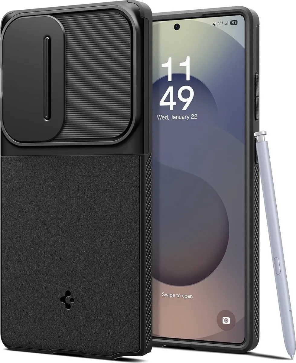 Spigen Optik Armor 13255 Hoesje - Samsung Galaxy S25 Ultra - Zwart