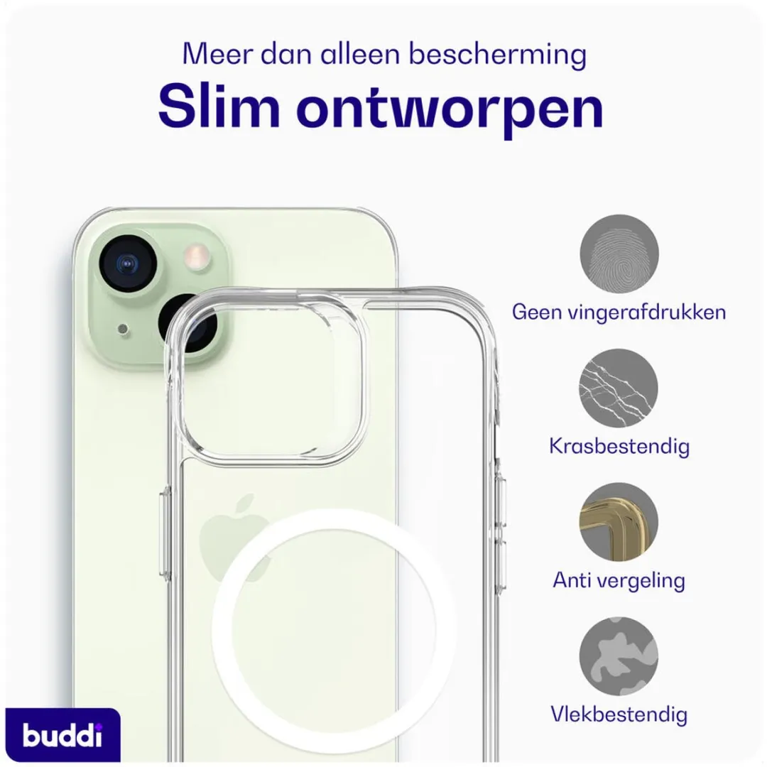 Buddi Core Hoesje iPhone 15 - MagSafe - Transparant - afbeelding 6 van 6