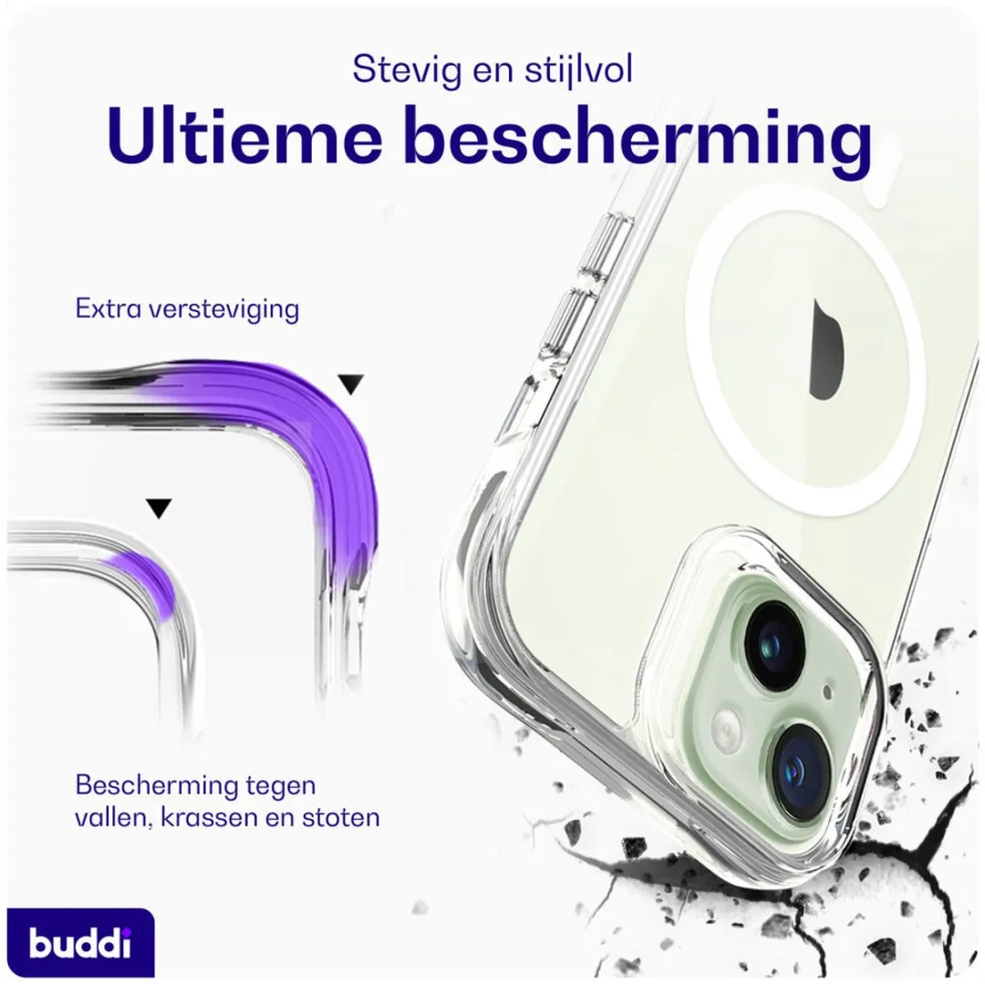 Buddi Core Hoesje iPhone 15 - MagSafe - Transparant