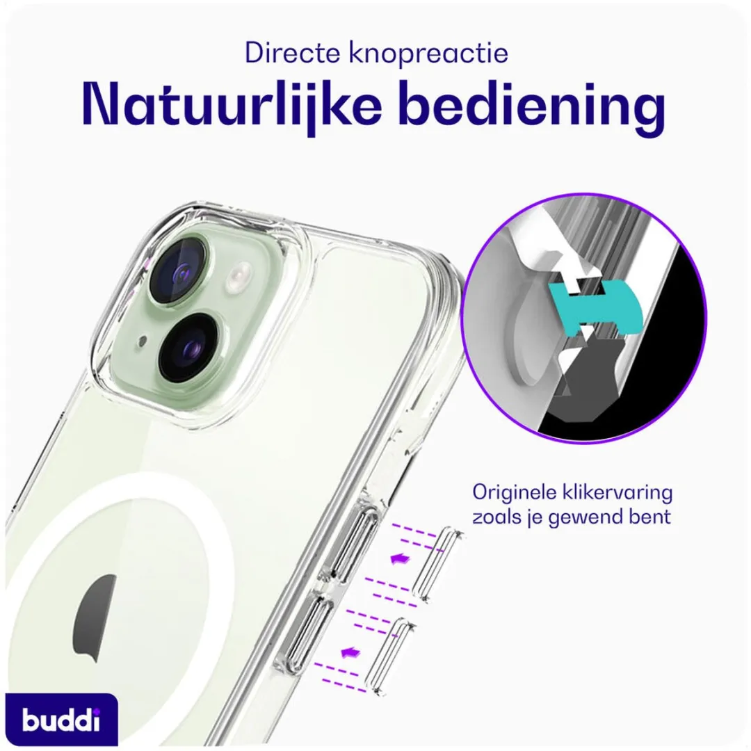 Buddi Core Hoesje iPhone 15 - MagSafe - Transparant