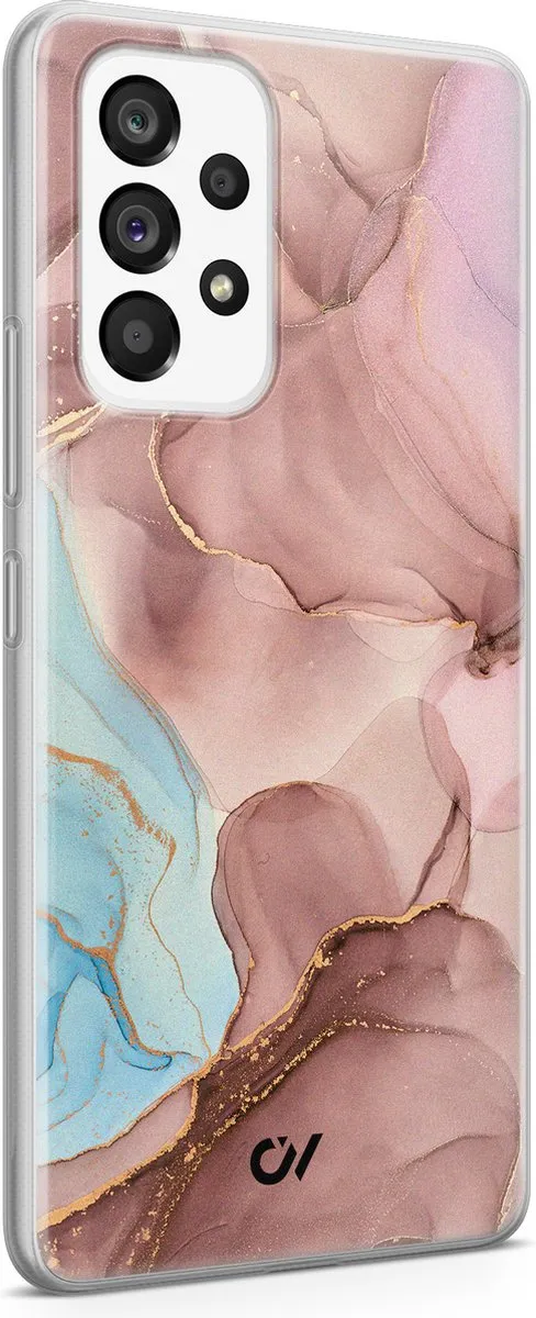 Casevibes Samsung Galaxy A53 Hoesje - Roze Marble Clouds