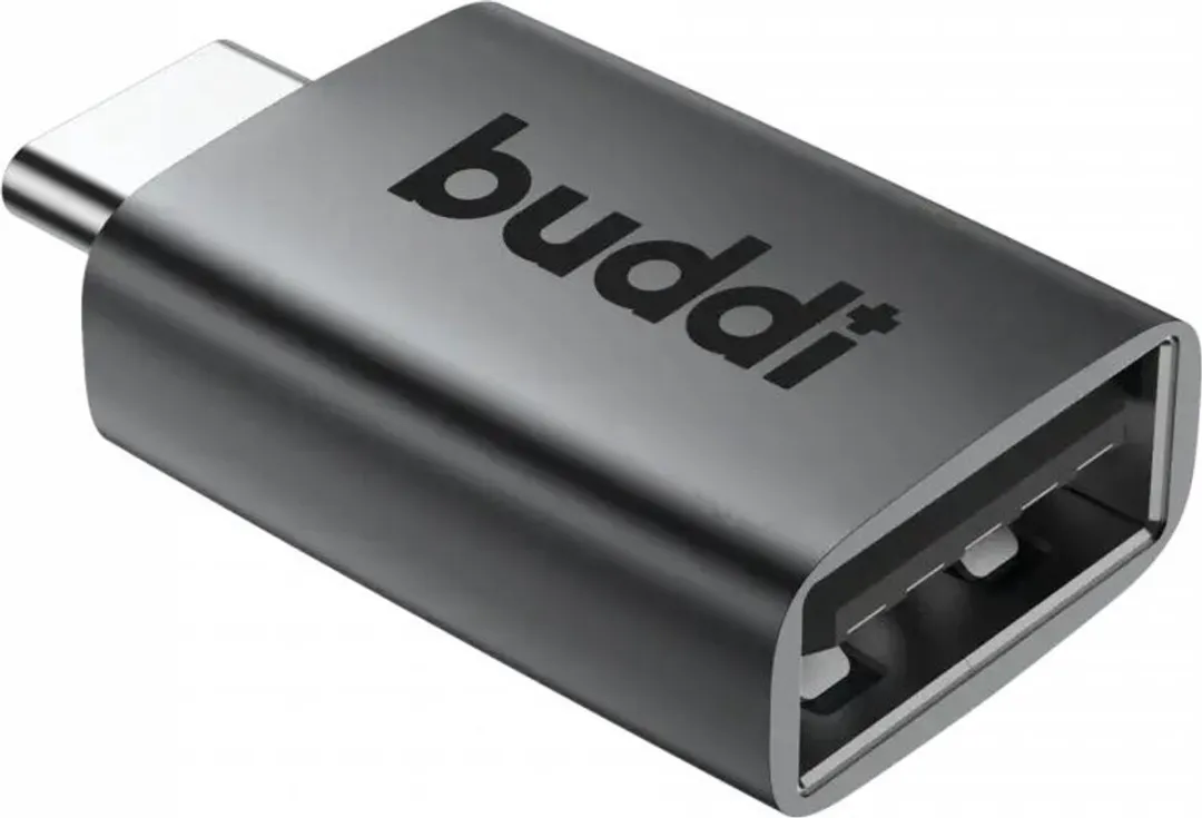 Buddi Ease Duo Pack USB-A naar USB-C Adapter - 2 Stuks - Grijs