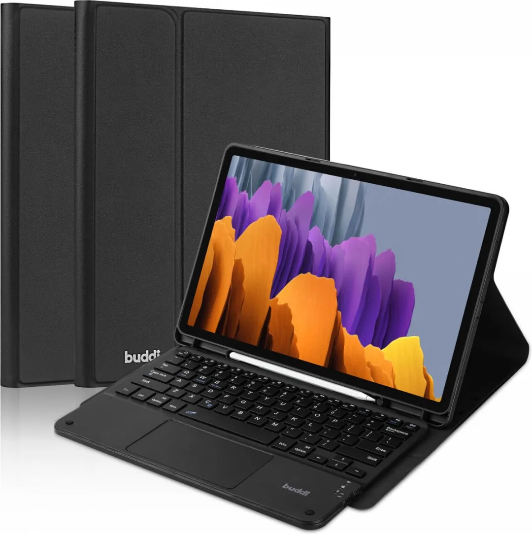 Buddi Zuna Hoes met QWERTY Toetsenbord - Samsung Galaxy Tab S7/S8 Series - 12.4" - Zwart