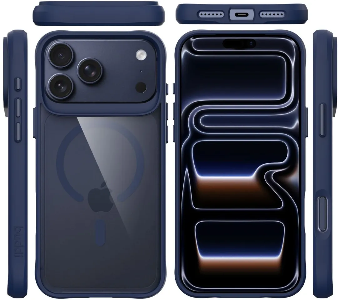 Buddi Hybrid Hoesje iPhone 17 Pro Max - Transparant Blauw