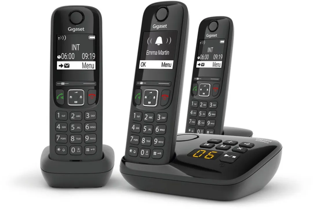 Gigaset AS690A Trio Telefooncentrale - 3 Handsets - Zwart