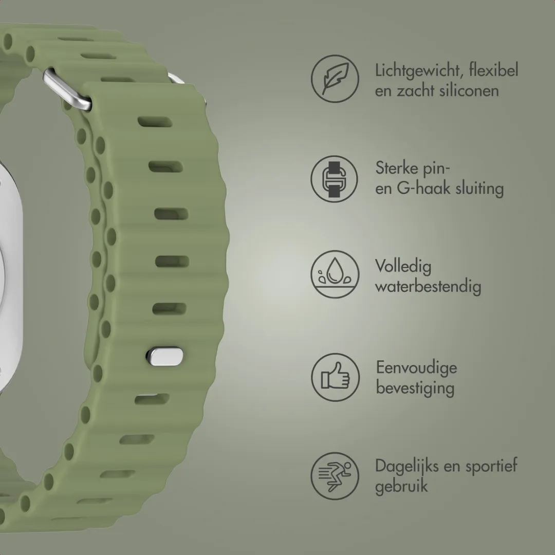 Accezz Siliconen Sportband Apple Watch 42mm - Khaki