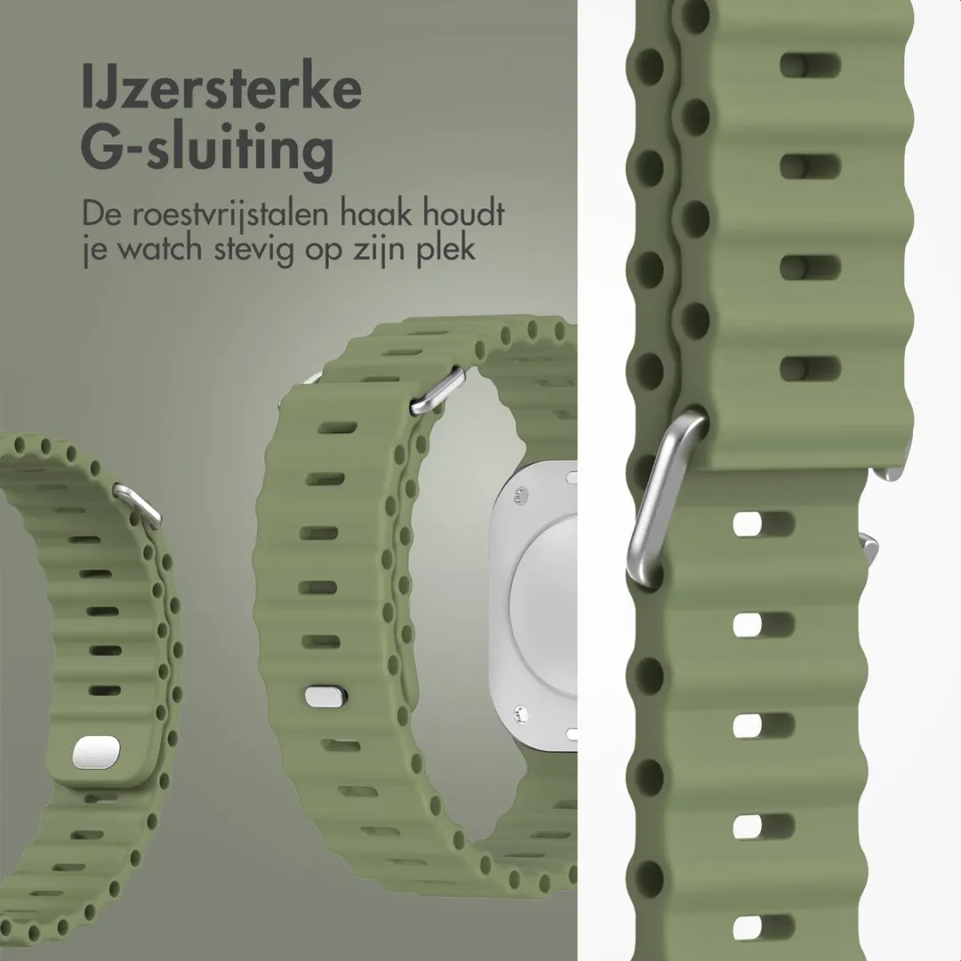 Accezz Siliconen Sportband Apple Watch 42mm - Khaki