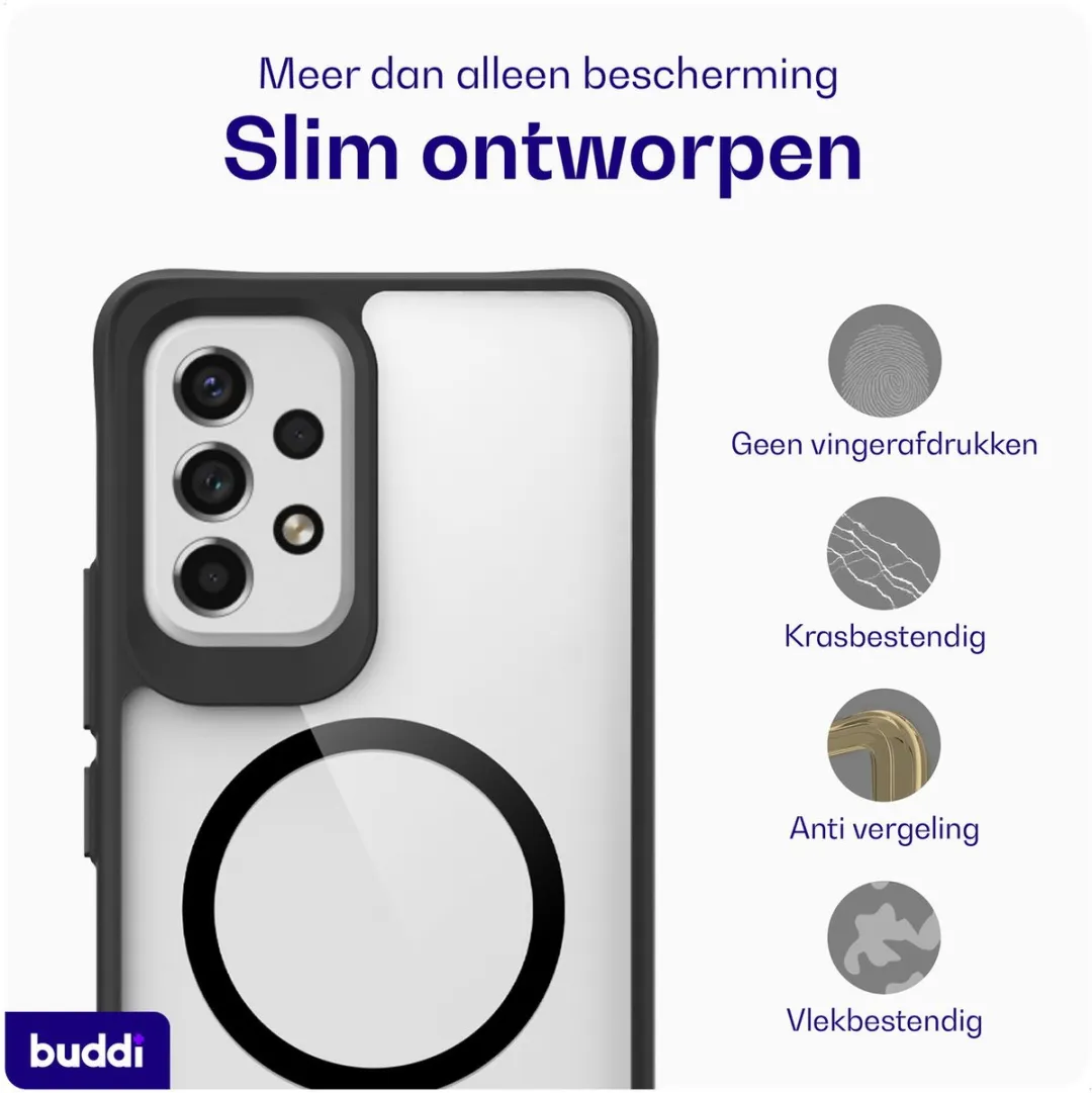 Buddi Hybrid Hoesje Samsung Galaxy A53 - MagSafe - Transparant Zwart - afbeelding 6 van 6