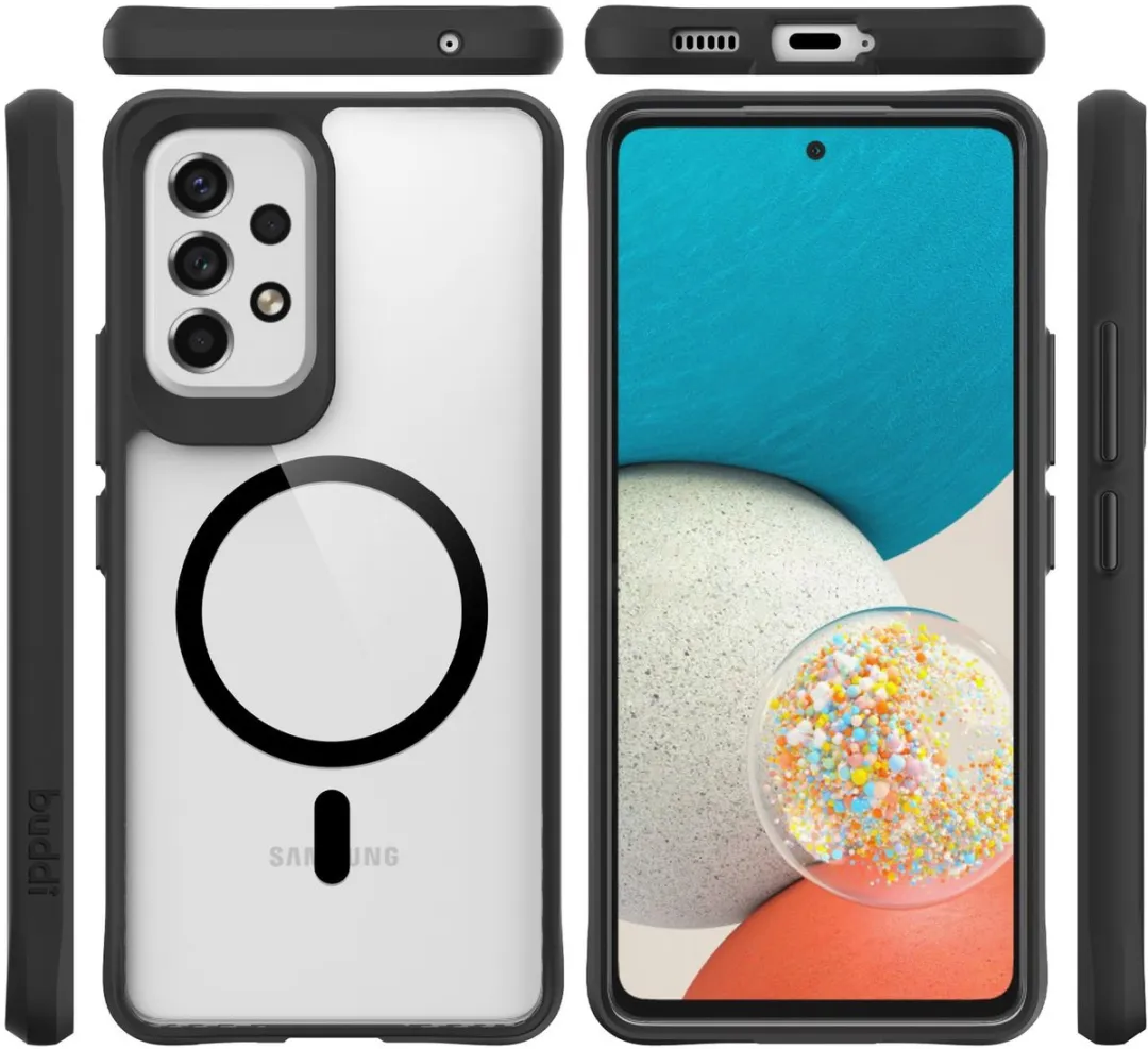 Buddi Hybrid Hoesje Samsung Galaxy A53 - MagSafe - Transparant Zwart