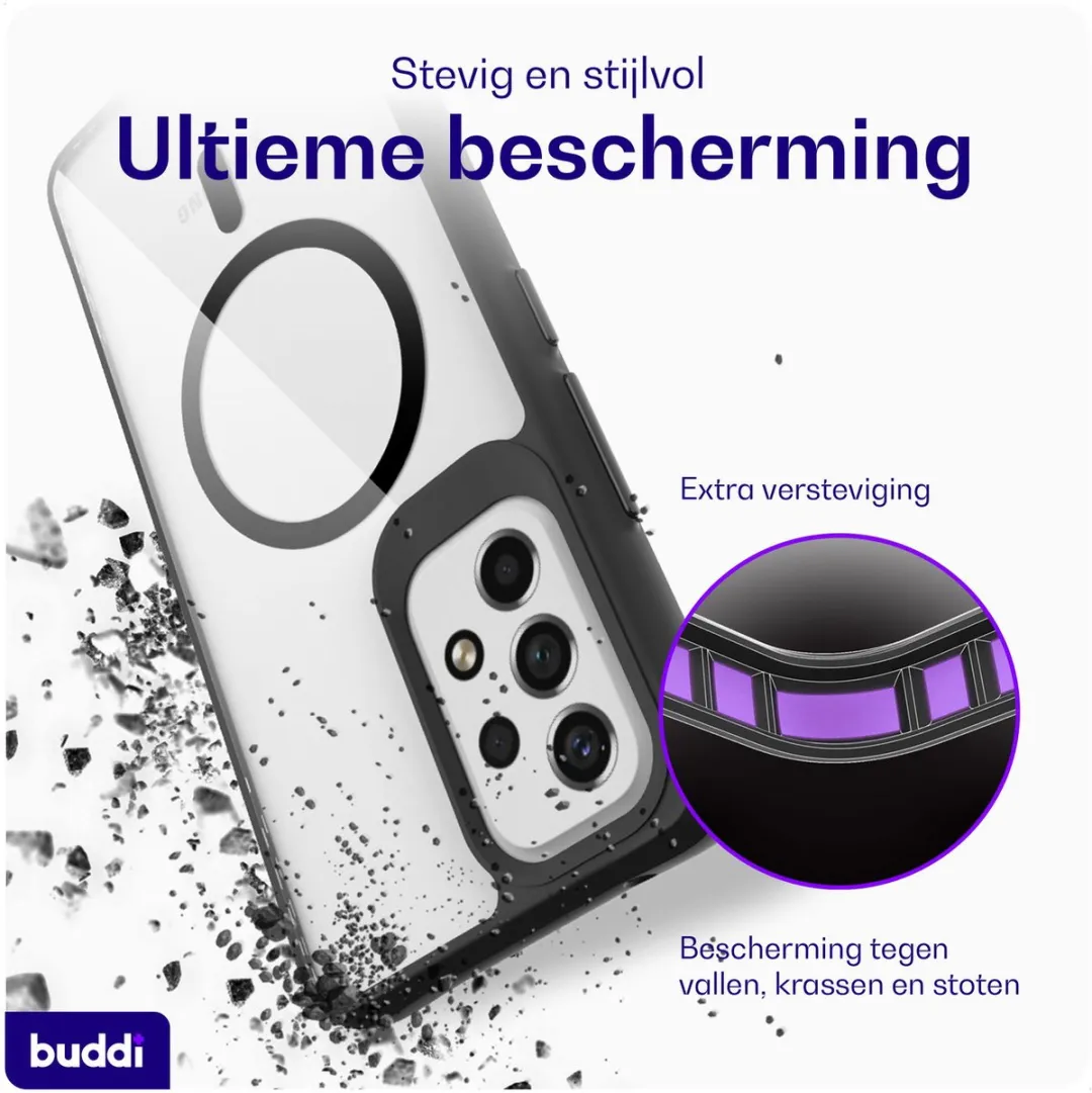 Buddi Hybrid Hoesje Samsung Galaxy A53 - MagSafe - Transparant Zwart