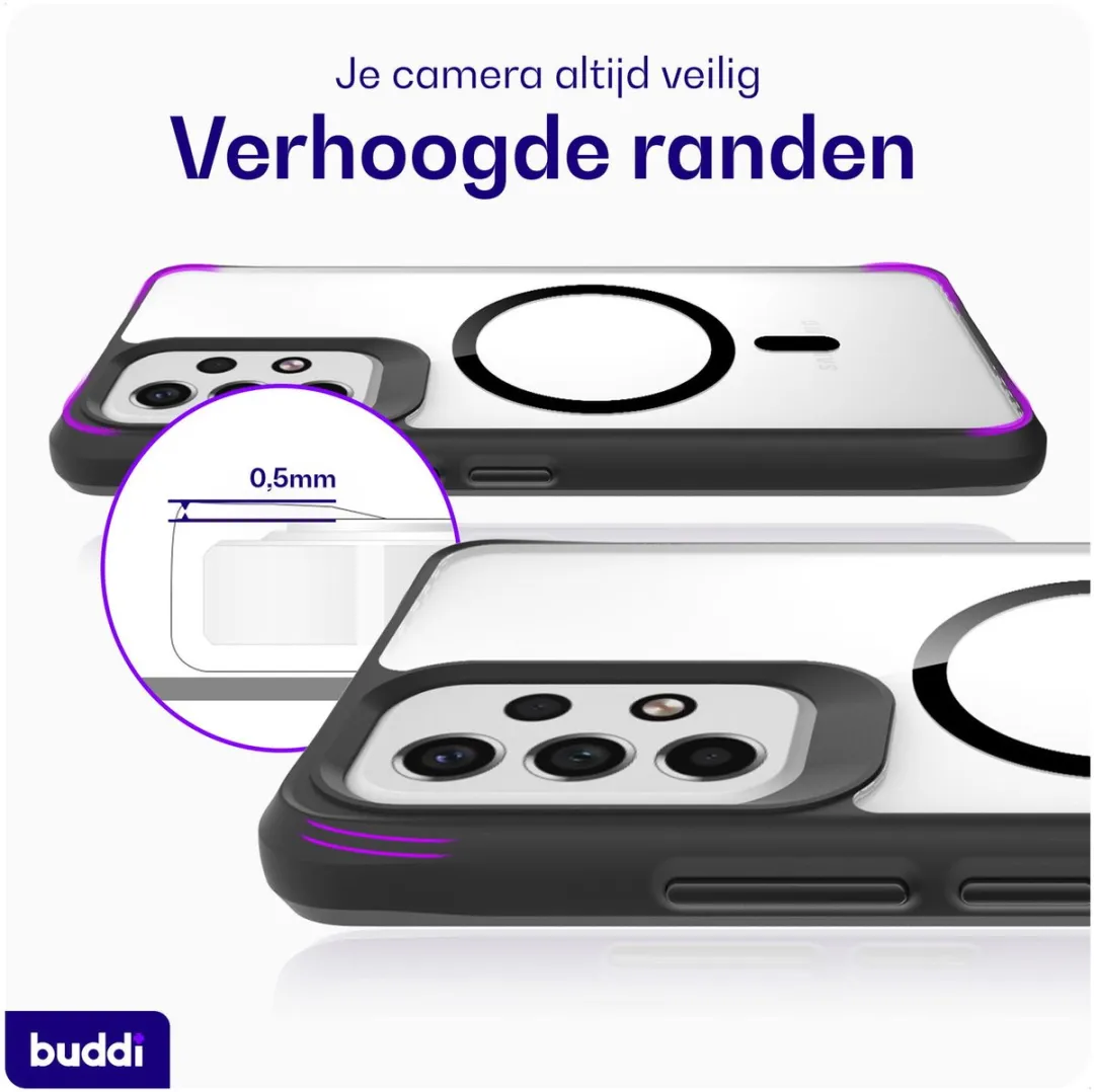 Buddi Hybrid Hoesje Samsung Galaxy A53 - MagSafe - Transparant Zwart