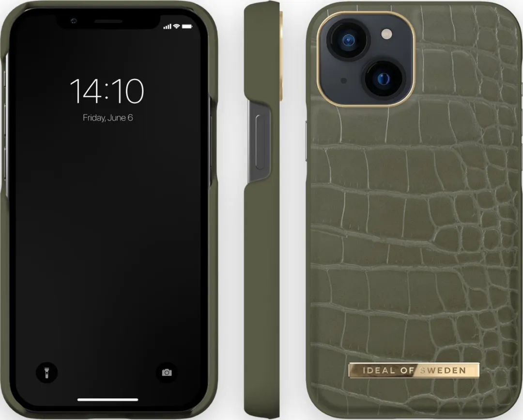 iDeal of Sweden Atelier Case iPhone 13 Mini - Khaki Croco