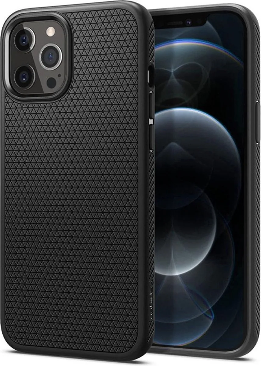 Spigen Liquid Air TPU Hoesje iPhone 12/12 Pro - Zwart