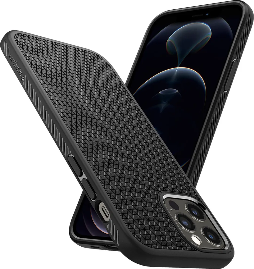 Spigen Liquid Air TPU Hoesje iPhone 12/12 Pro - Zwart