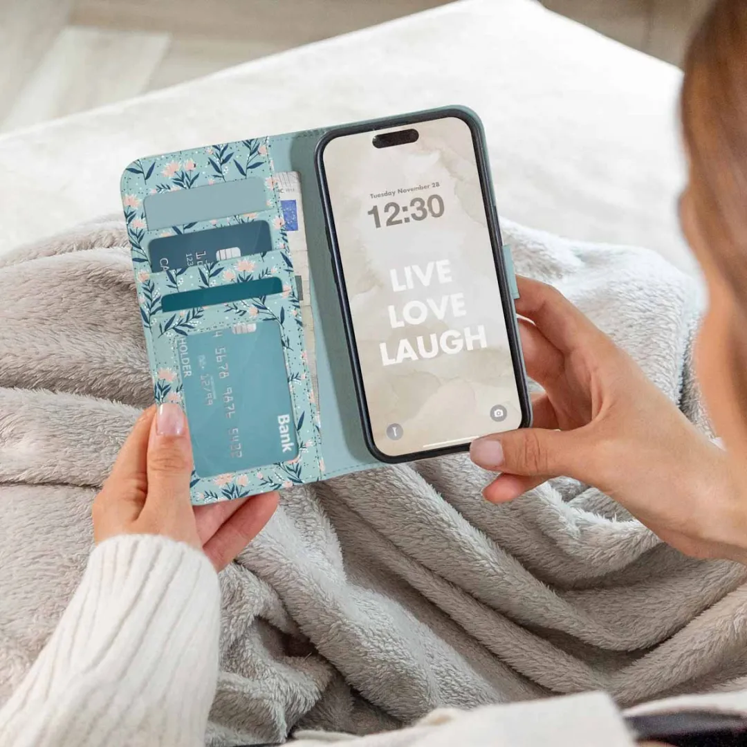Imoshion Galaxy A25 Hoesje Blue Flowers - 3 Pasjes