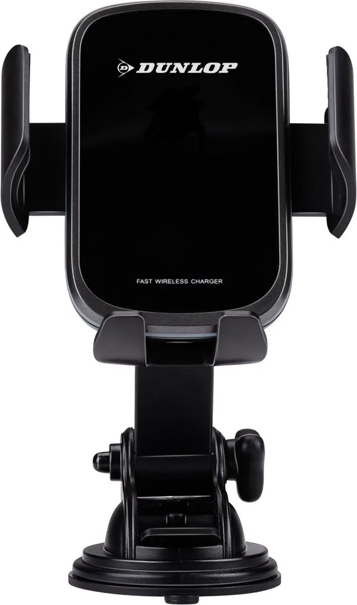 Dunlop Auto Telefoonhouder met Qi Oplader - Zwart