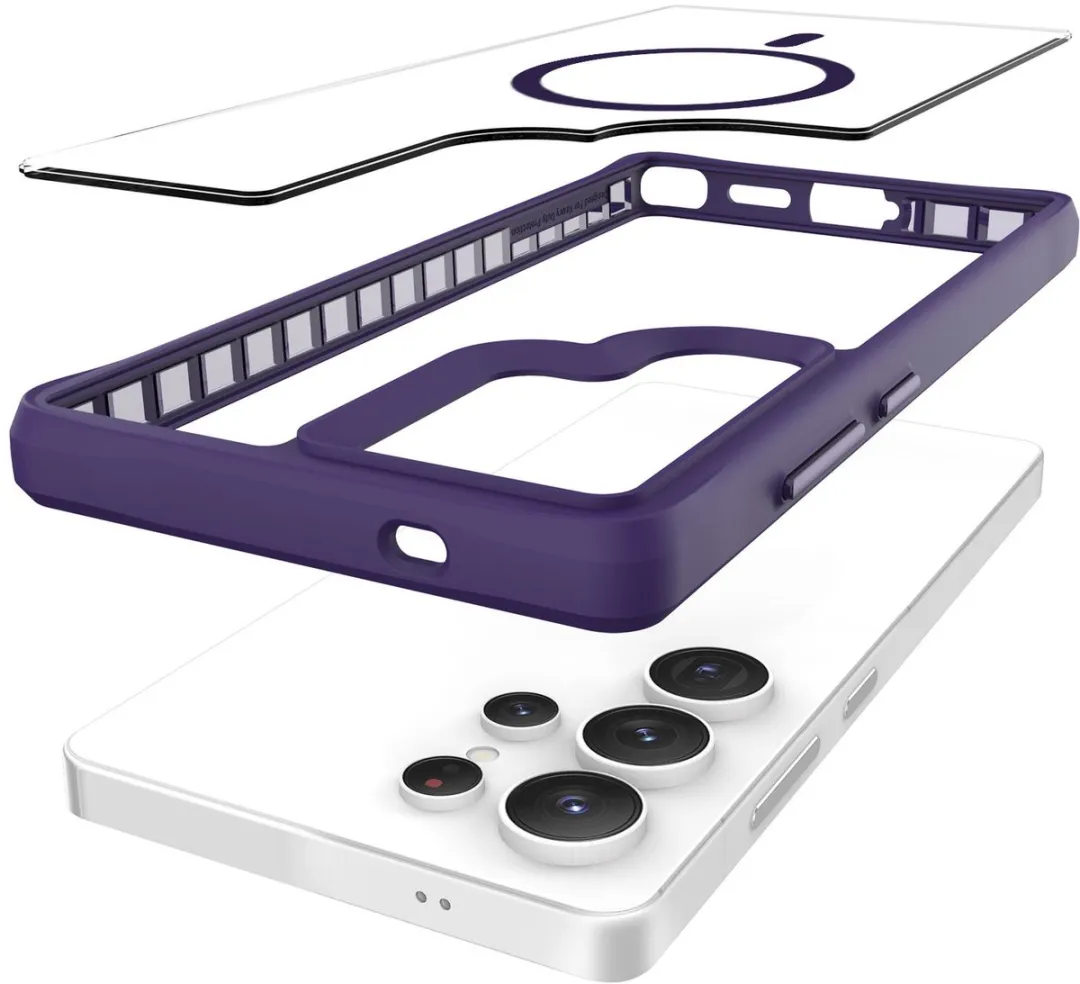 Buddi Hybrid Hoesje Samsung Galaxy S25 Ultra - MagSafe Transparant Paars - afbeelding 6 van 6