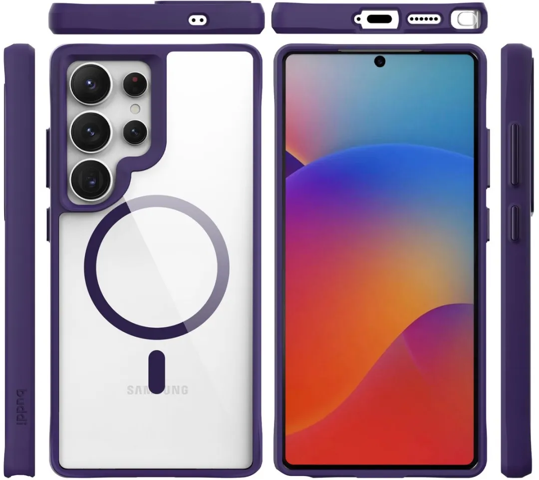 Buddi Hybrid Hoesje Samsung Galaxy S25 Ultra - MagSafe Transparant Paars