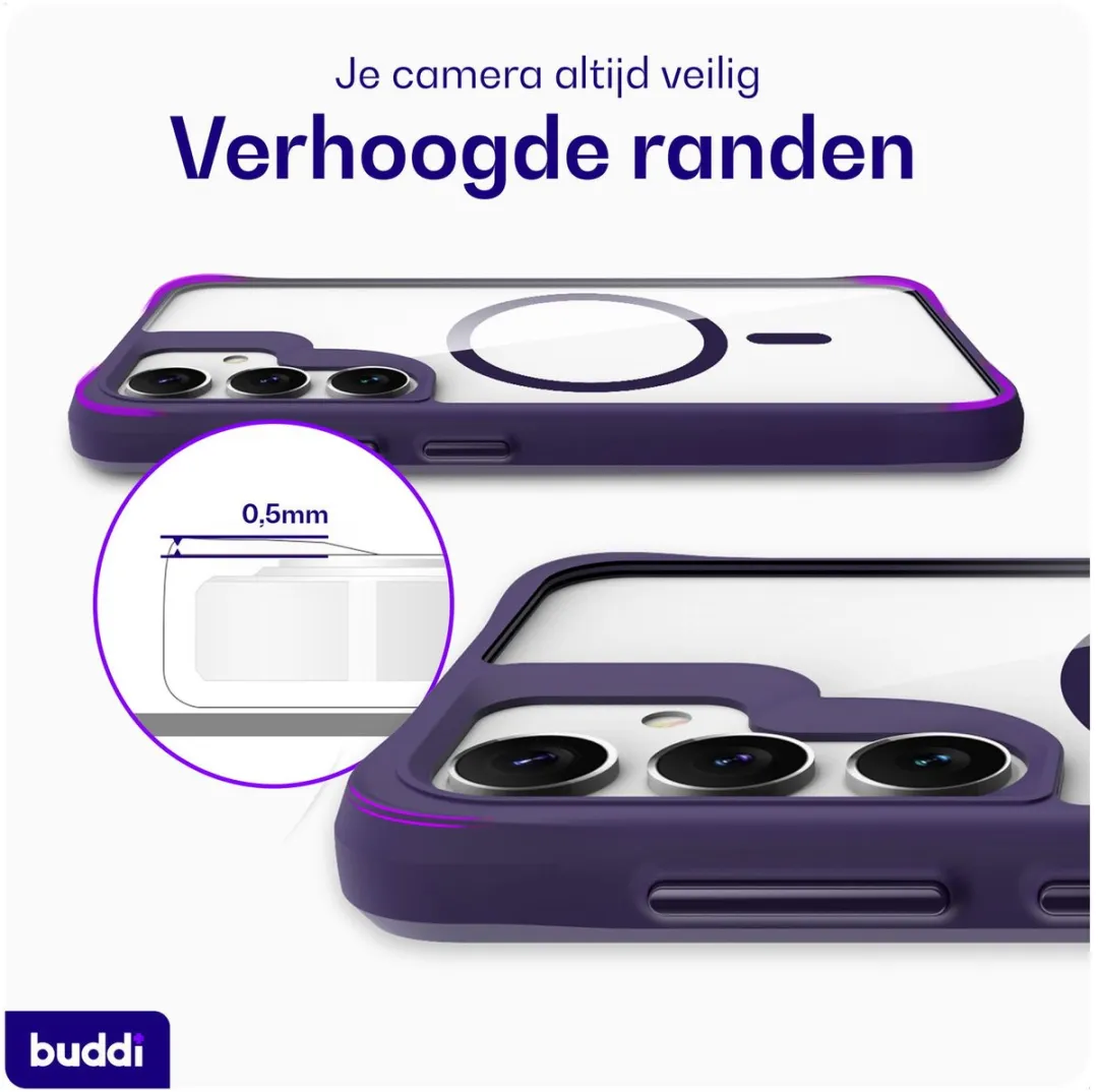 Buddi Hybrid Hoesje Samsung Galaxy S25/S24 Plus - MagSafe - Transparant Paars