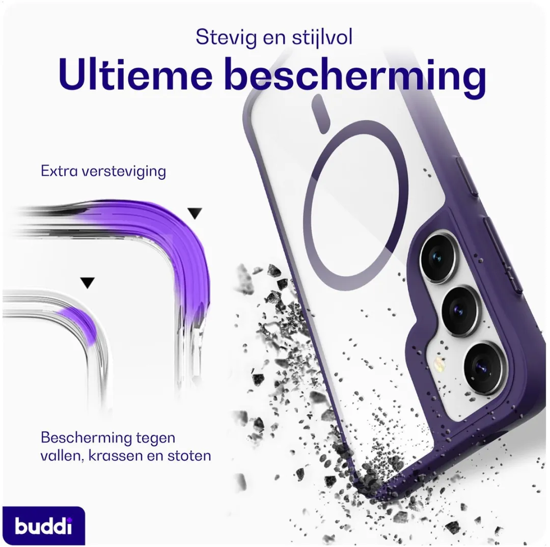 Buddi Hybrid Hoesje Samsung Galaxy S25/S24 Plus - MagSafe - Transparant Paars