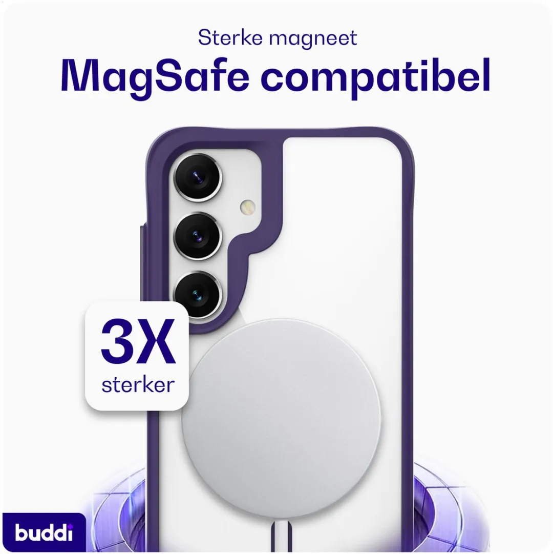 Buddi Hybrid Hoesje Samsung Galaxy S25/S24 Plus - MagSafe - Transparant Paars - afbeelding 6 van 6