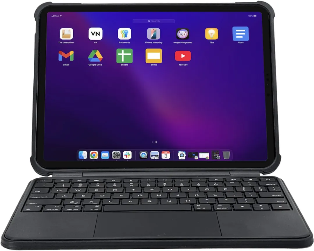 Macally IPKBCASE11 Toetsenbord Folio Hoes - iPad 11e/10e Gen - Donker grijs - afbeelding 6 van 6