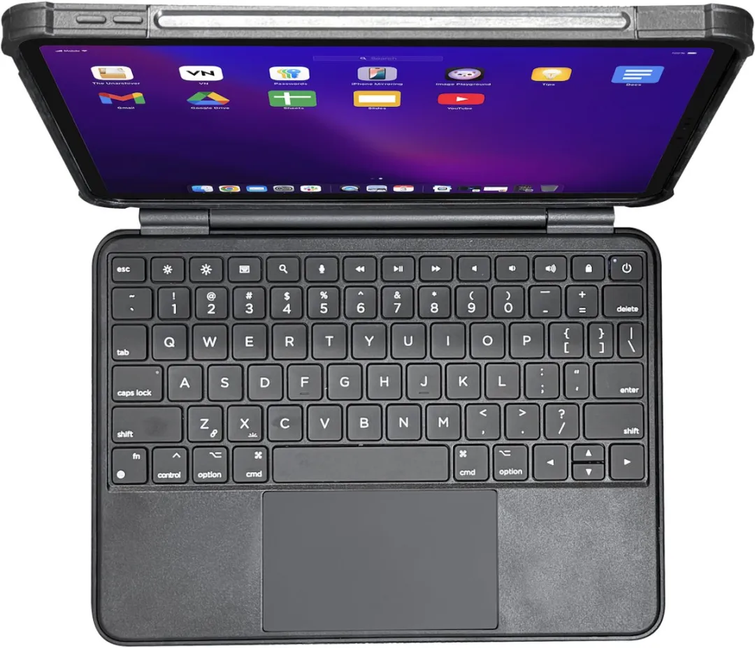 Macally IPKBCASE11 Toetsenbord Folio Hoes - iPad 11e/10e Gen - Donker grijs