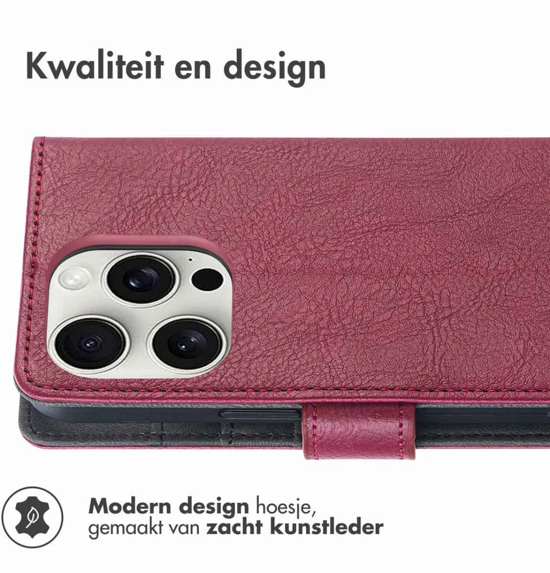 Imoshion Hoesje iPhone 16 Pro Max - 3 Pasjes - Bordeaux